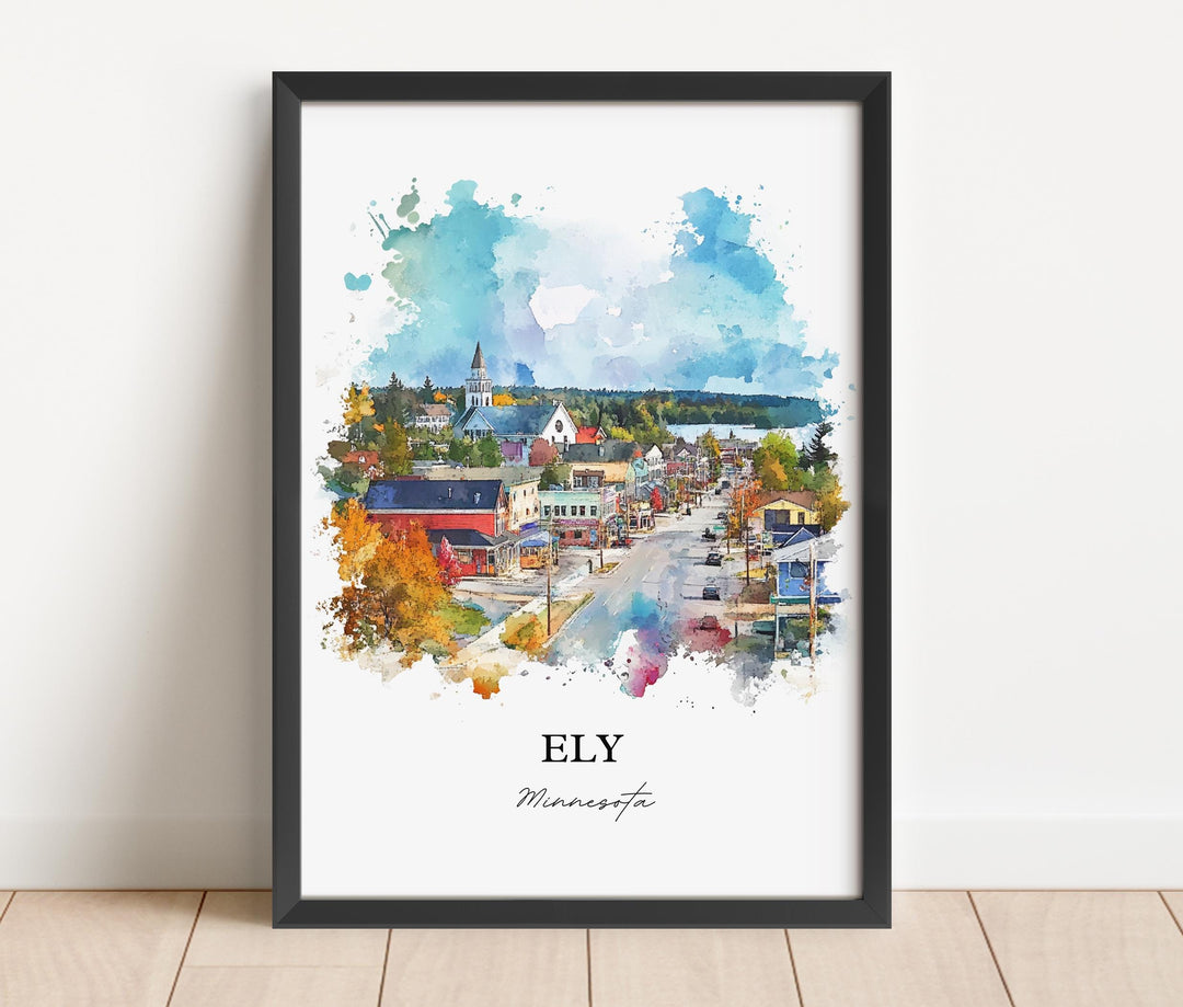 Ely MN Wall Art, St. Louis County Print, Minnesota Watercolor Art, Ely Minnesota Gift, Travel Print, Travel Poster, Housewarming Gift
