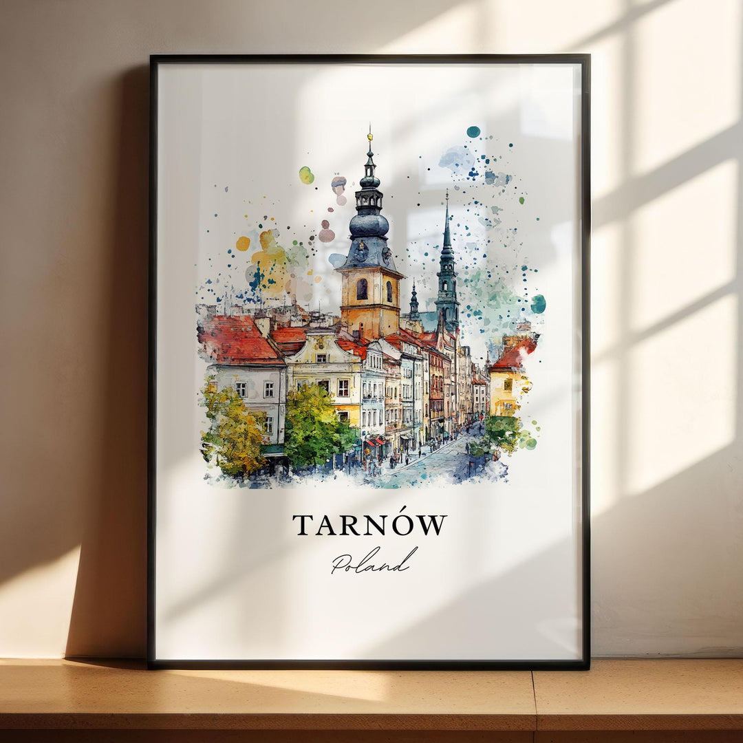 Tarnow Wall Art, Tarnow Poland Print, Tarnow Watercolor Art, Tarnow Poland Gift, Travel Print, Travel Poster, Housewarming Gift