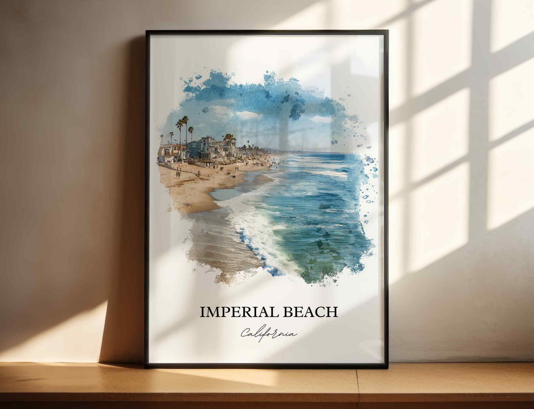 Imperial Beach, California – Watercolor Art Print