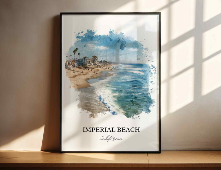 Imperial Beach, California – Watercolor Art Print
