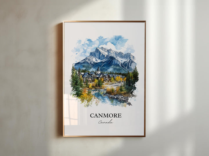 Canmore Canada Wall Art, Alberta Print, Alberta Watercolor Art, Canmore Gift, Travel Print, Travel Poster, Housewarming Gift