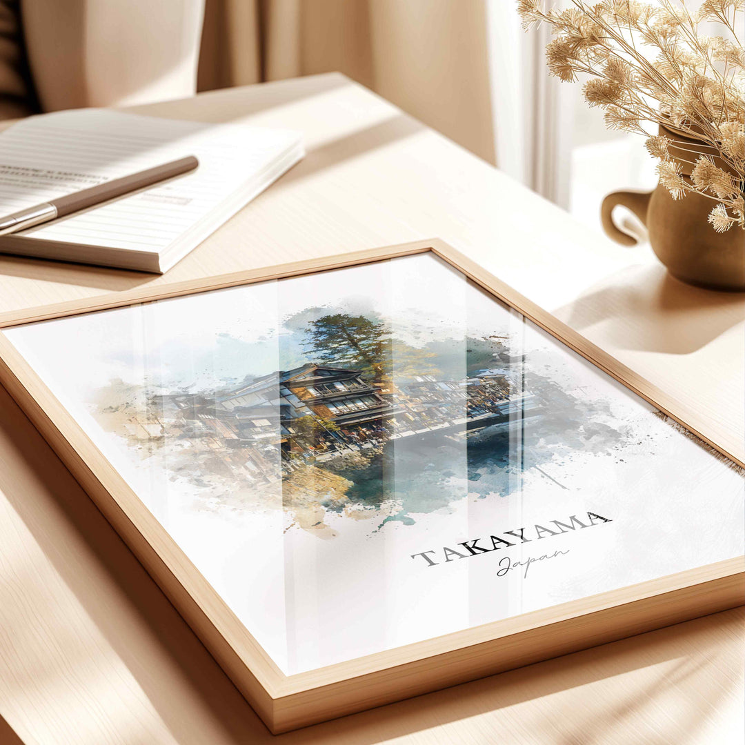 Takayama, Japan – Watercolor Art Print