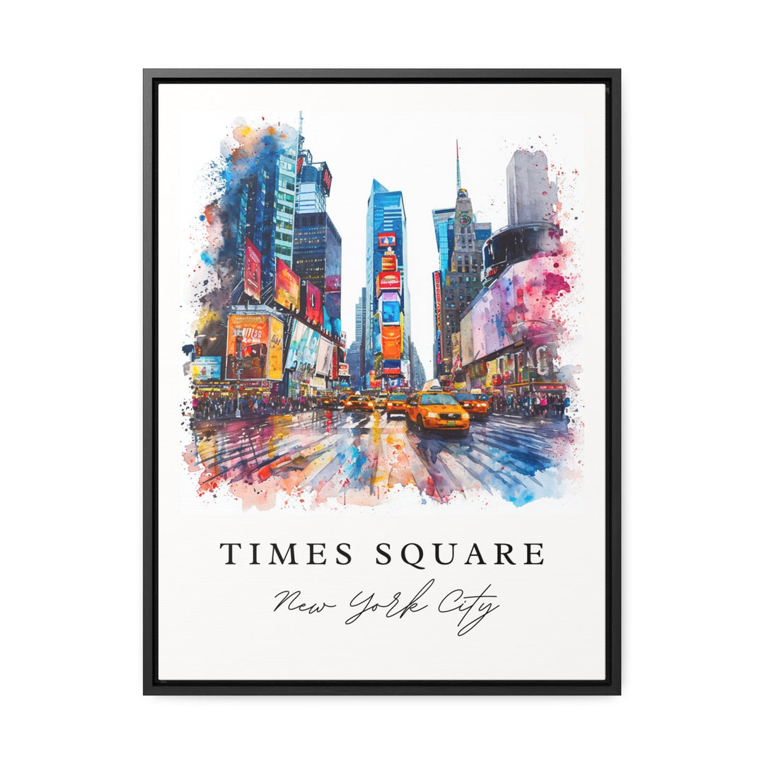 Times Square watercolor travel art - Manhattan, Times Square NYC print, Wedding gift, Birthday present, Custom Text, Perfect Gift