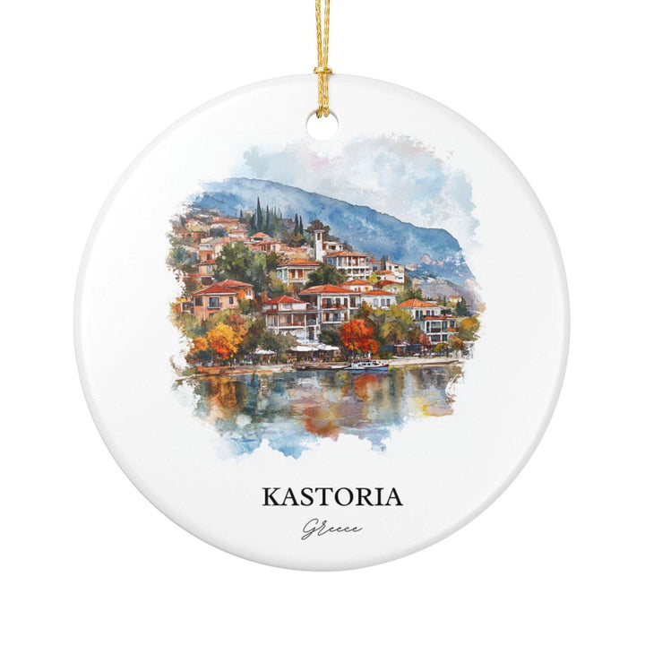 Kastoria, Greece Ornament: Unique Kastoria Souvenir, Kastoria Greece Xmas Decor, and Authentic Kastoria Greece Gift