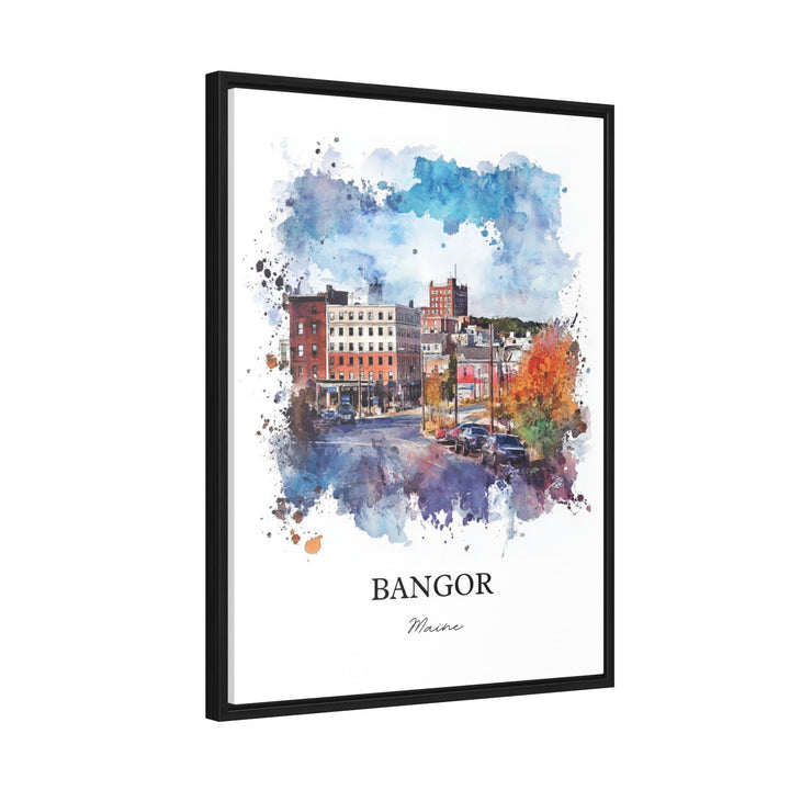 Bangor, Maine, USA – Watercolor Art Print