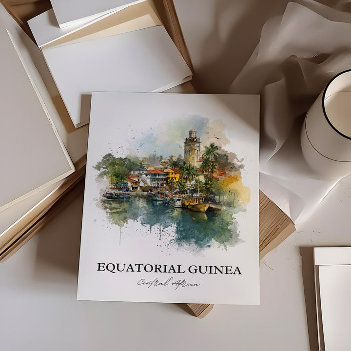 Equatorial Guinea, Africa – Watercolor Art Print