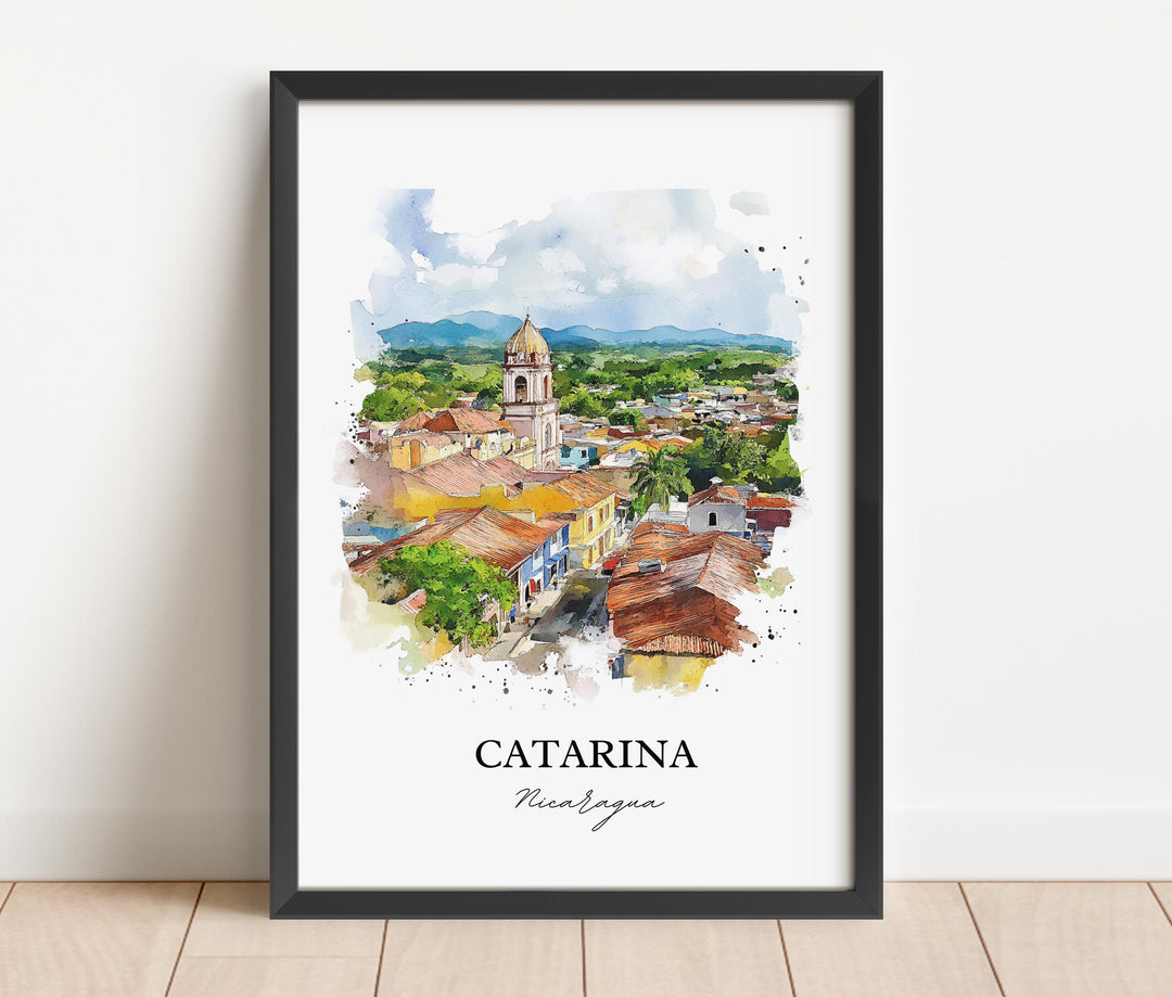 Catarina Wall Art, Masaya Dept Print, Nicaragua Watercolor Art, Catarina Gift, Travel Print, Travel Poster, Housewarming Gift