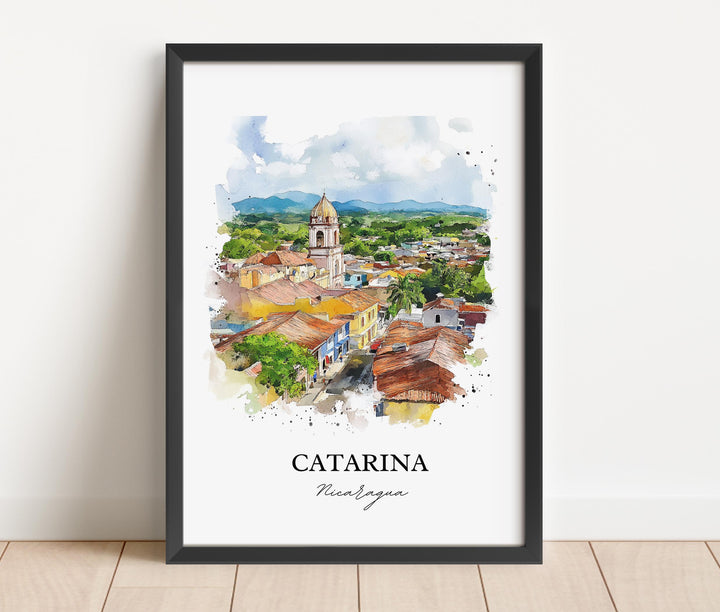 Catarina Wall Art, Masaya Dept Print, Nicaragua Watercolor Art, Catarina Gift, Travel Print, Travel Poster, Housewarming Gift