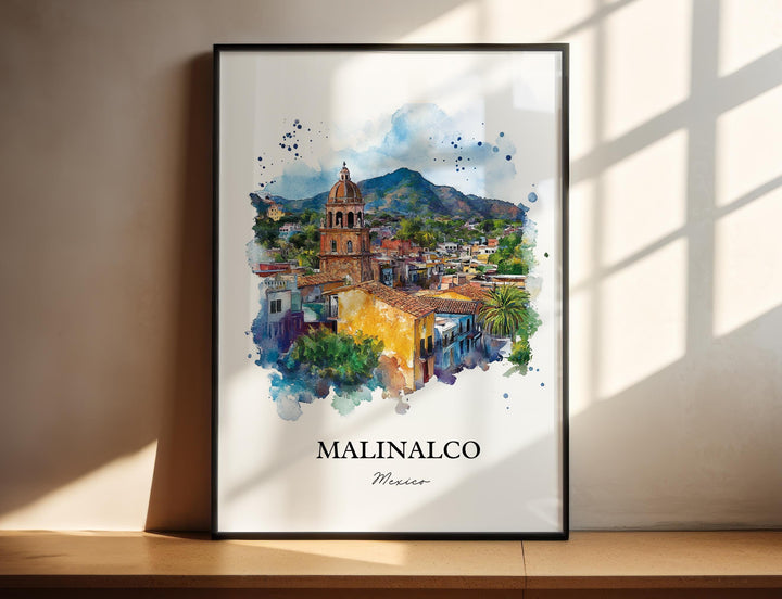 Malinalco MX Wall Art, Ixtapan Region Print, Mexico Watercolor Art, Malinalco Mexico Gift, Travel Print, Travel Poster, Housewarming Gift