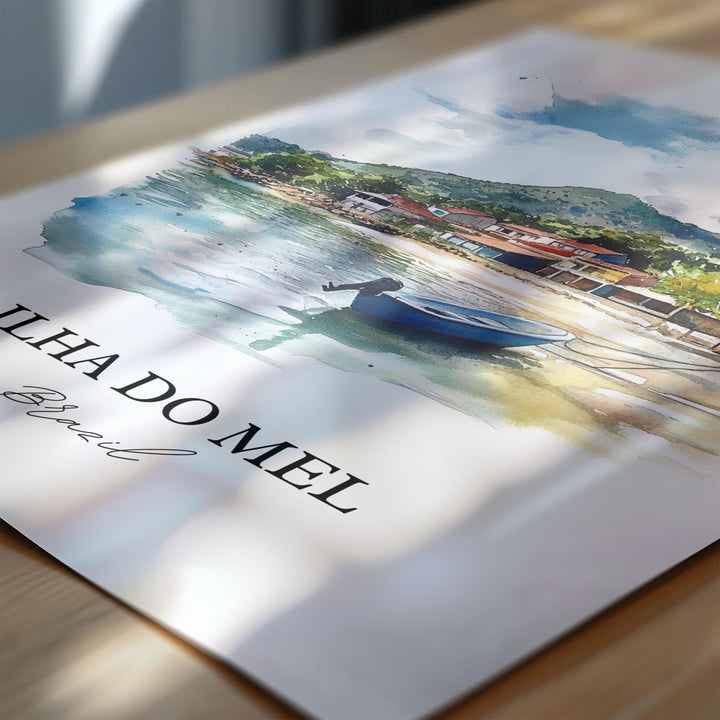 Ilha Do Mel Wall Art, Paraná Print, Brazil Watercolor Art, Ilha Do Mel Gift, Travel Print, Travel Poster, Housewarming Gift