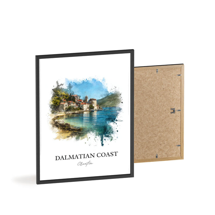 Dalmatian Coast Art, Dalmatian Coast Print, Croatia Watercolor, Dalmatian Coast Gift, Croatia Travel Print, Travel Poster, Housewarming Gift