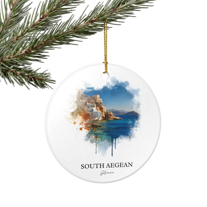 South Aegean Greece Ornament: Unique Greece Souvenir, Greece Xmas Decor, and Authentic Greek Islands Gift