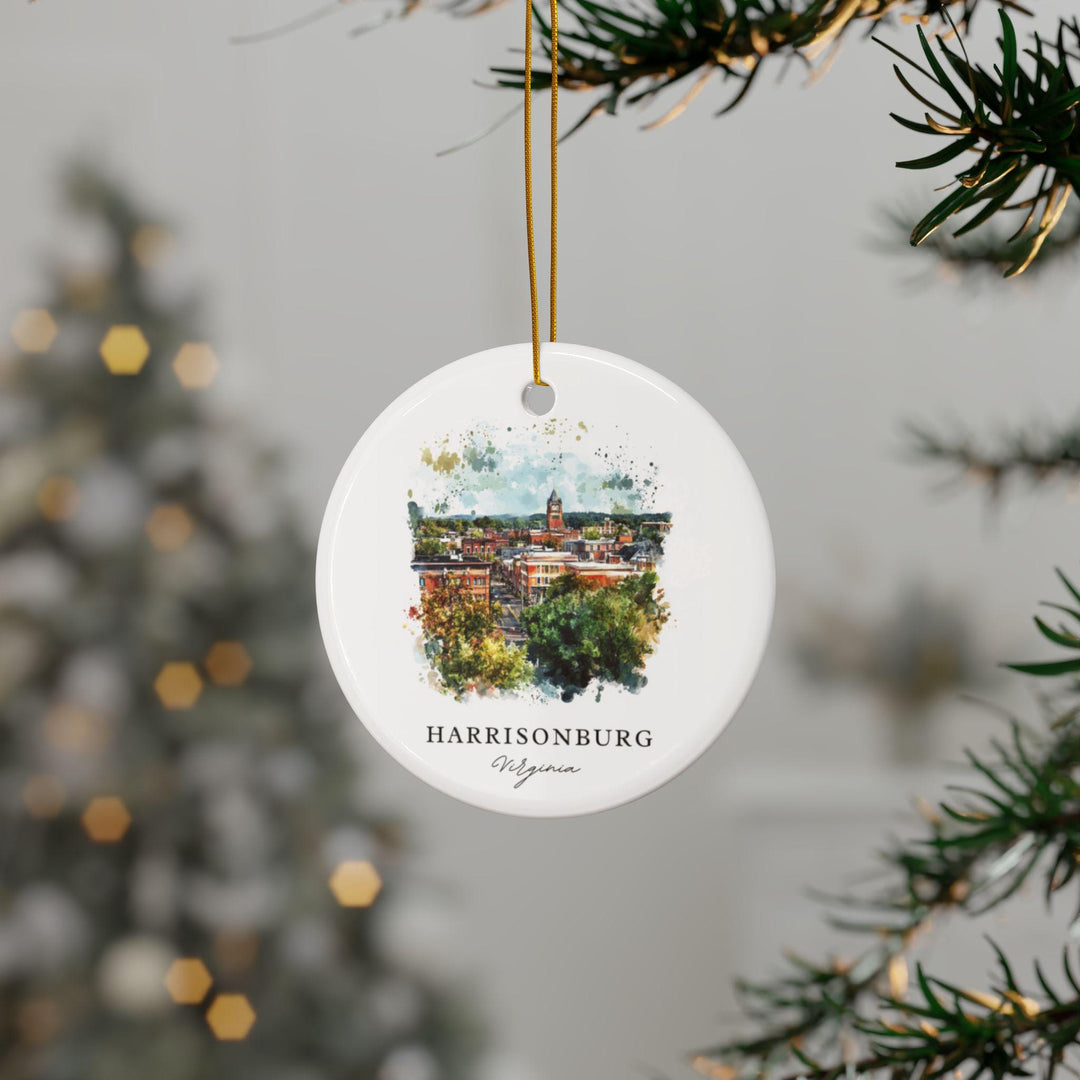 Harrisonburg VA Ornament: Unique Harrisonburg Souvenir, Harrisonburg Xmas Decor, and Authentic Harrisonburg Virginia Gift