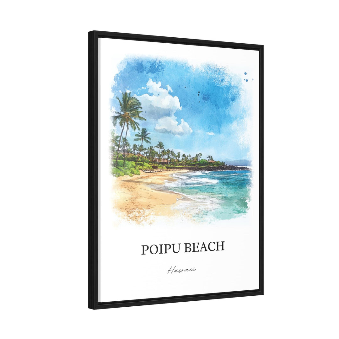 Poipu Beach Wall Art, Kauai South Shore Print, Poipu Beach Watercolor Art, Poipu Beach Gift, Travel Print, Travel Poster, Housewarming Gift