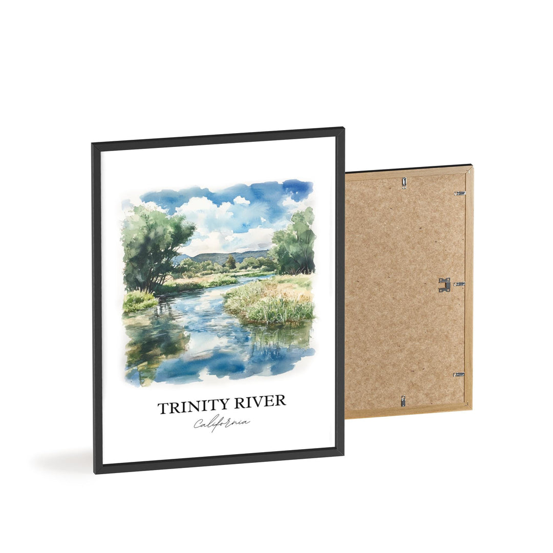 Trinity River Wall Art, Klamath Mountains Print, California Watercolor, Trinity River Gift, Travel Print, Travel Poster, Housewarming Gift
