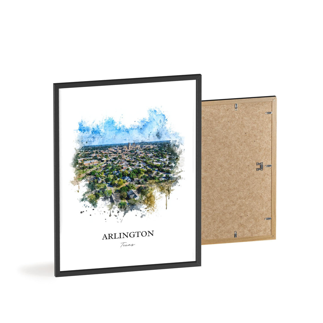 Arlington, Texas – Watercolor Art Print