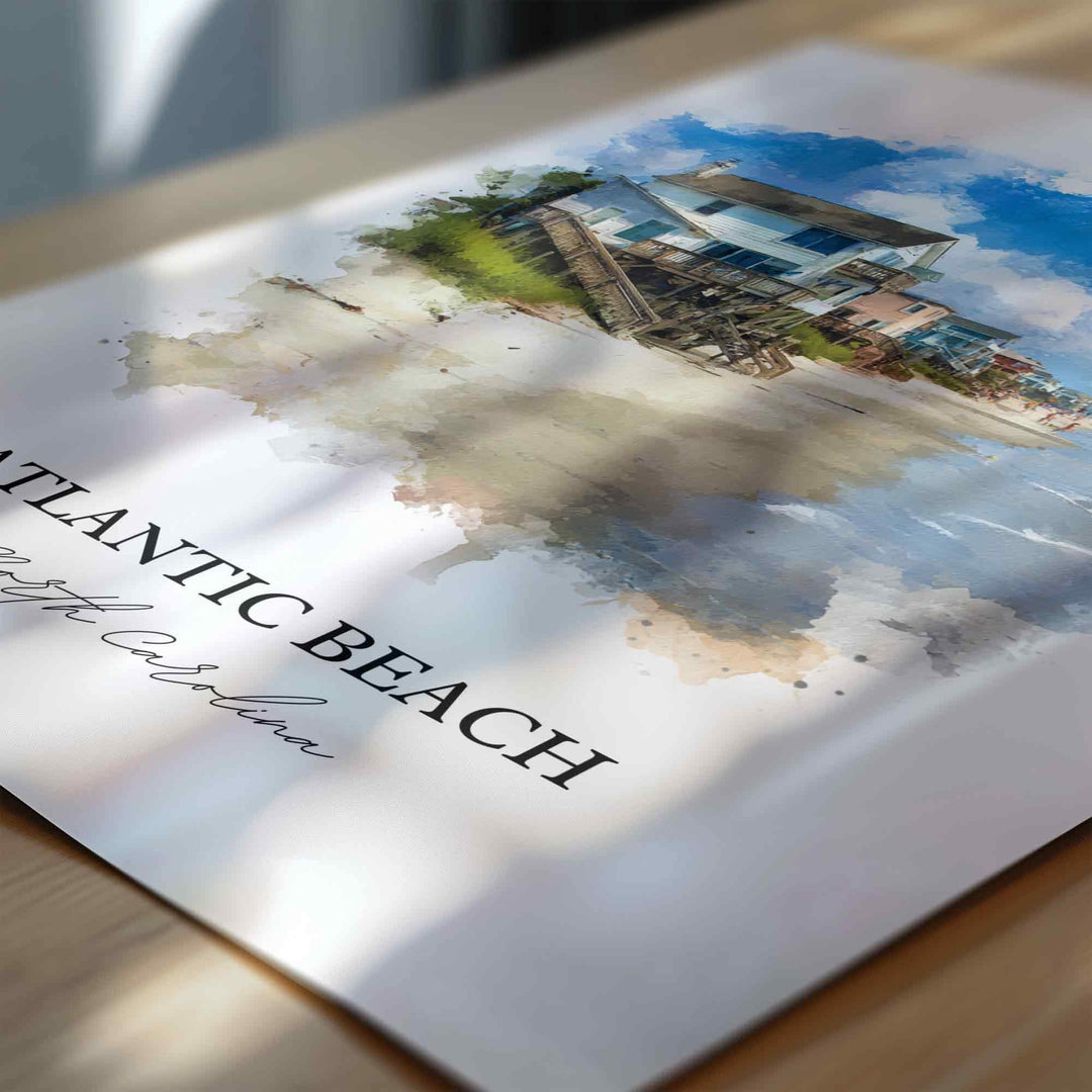 Atlantic Beach, NC – Watercolor Art Print