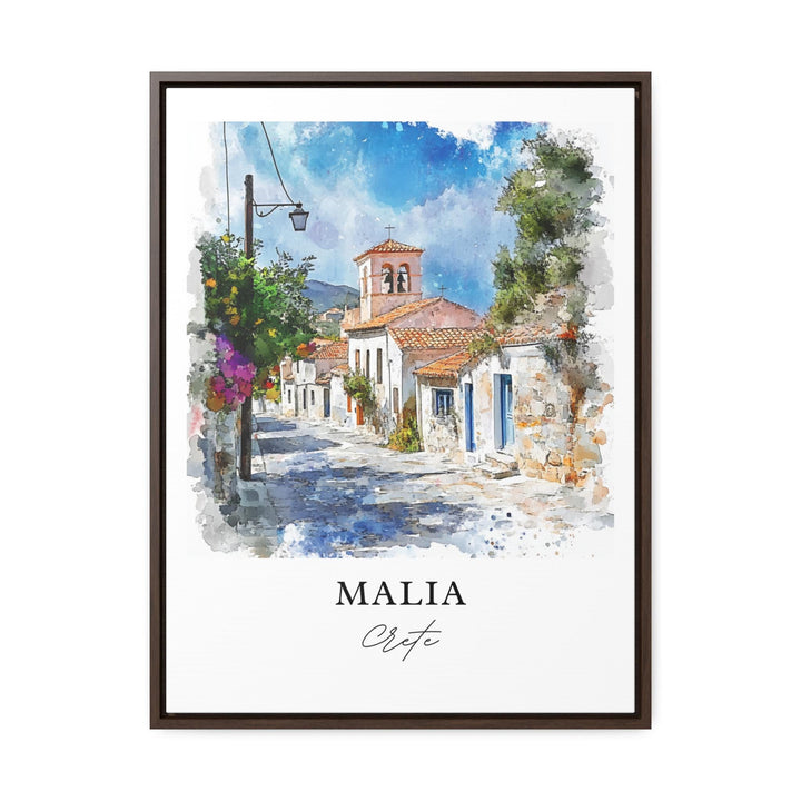 Malia Crete Wall Art, Malia Greece Print, Crete Watercolor Art, Crete Gift, Crete Travel Print, Travel Poster, Housewarming Gift