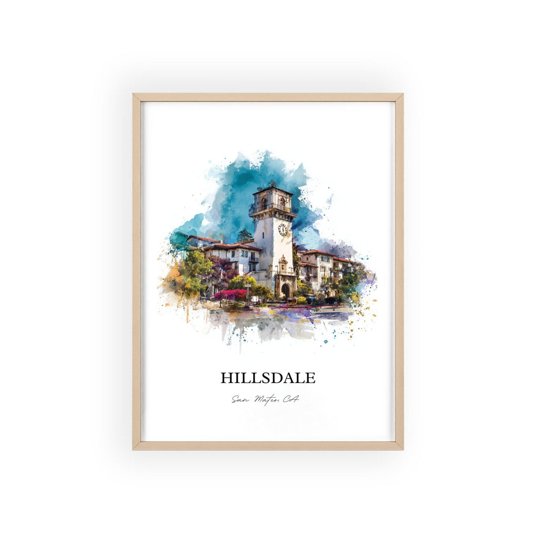 San Mateo, California – Watercolor Art Print