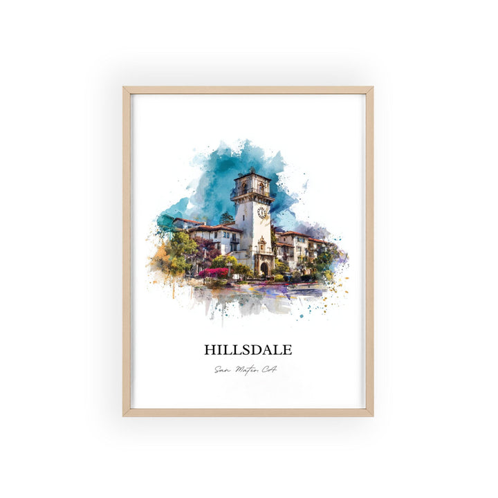 San Mateo, California – Watercolor Art Print