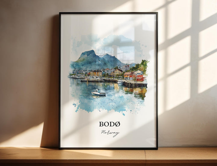 Bodø, Norway – Watercolor Art Print