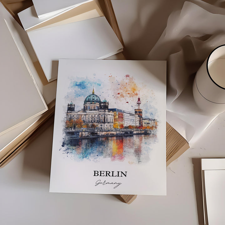 Berlin Wall Art, Berlin Print, Germany Watercolor Art, Berlin Germany Gift, Travel Print, Travel Poster, Housewarming Gift
