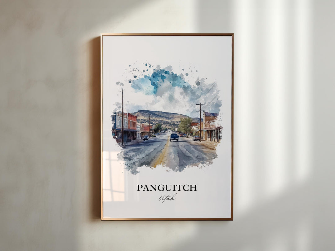 Panguitch UT Wall Art, Garfield County Print, Utah Watercolor Art, Panguitch Gift, Travel Print, Travel Poster, Housewarming Gift