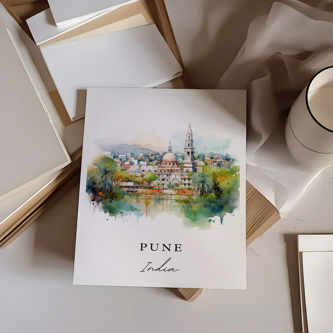 Pune India wall art - India, Pune poster, Pune India Wedding gift, Birthday present, Custom Text, Personalised Gift