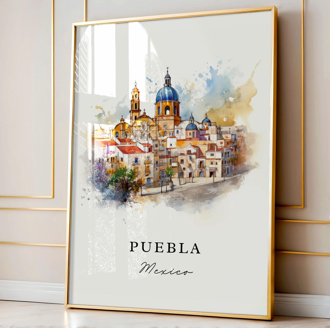 Puebla Mexico wall art - Mexico, Puebla poster, Puebla MX Wedding gift, Puebla Mexico Birthday present, Custom Text, Personalised Gift