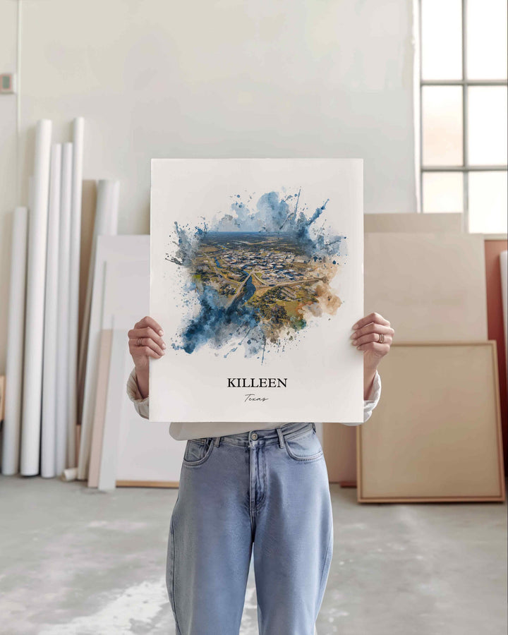 Killeen, Texas – Watercolor Art Print