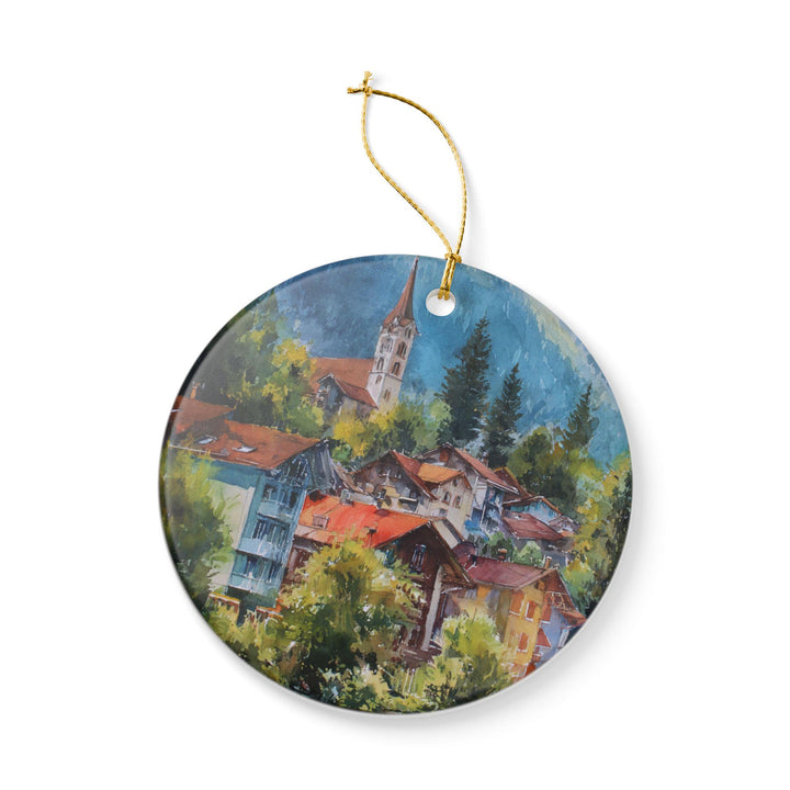 Interlaken Switzerland Ornament: Unique Interlaken Souvenir, Interlaken Xmas Decor, and Authentic Interlaken Gift