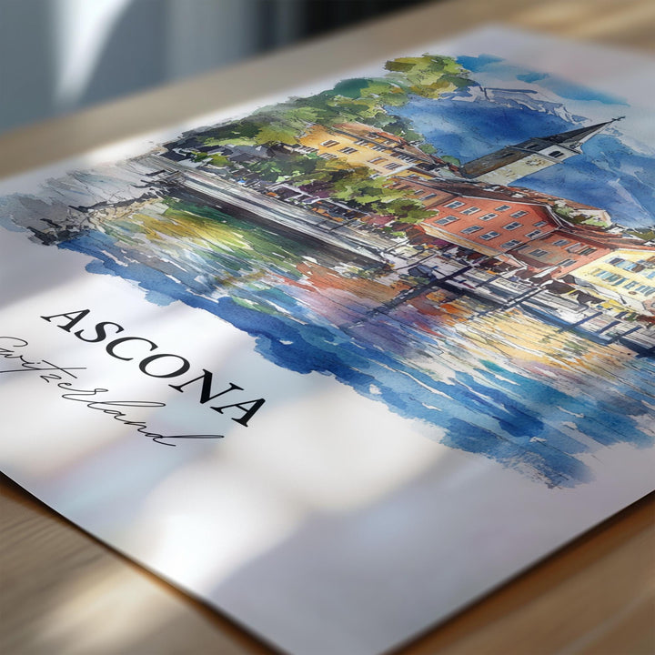 Ascona Travel Print Wall Art Ascona Wall Hanging Home Décor Ascona Gift Art Lovers Switzerland Art Lover Gift Ascona Poster