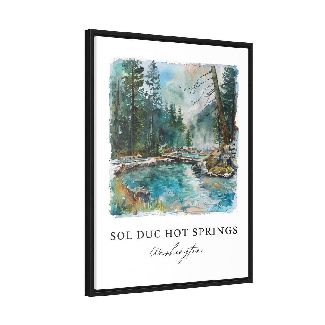 Sol Duc Springs WA Art, Sol Duc Falls Print, Sol Duc River WA Watercolor, Olympic National Park Gift, WA Travel Poster, Housewarming Gift