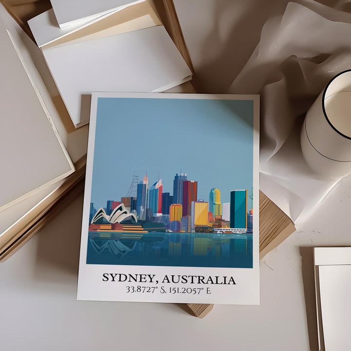 Sydney Art, Sydney Retro Travel Art, Sydney Home Decor, Sydney Australia Gift, Australia Travel Art, Travel Prints, Housewarming Gift