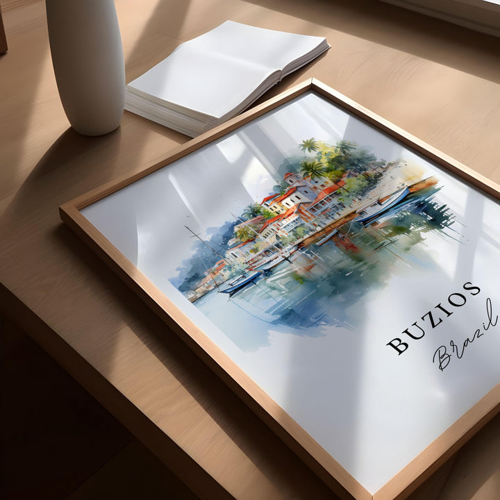 Buzios Brazil wall art - Brazil, Buzios poster, Armação dos Búzios gift, Birthday present, Custom Text, Personalized Gift