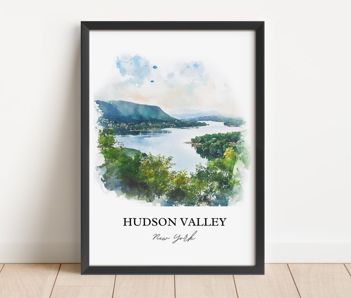 Hudson Valley Wall Art, Hudson River Print, Nyack NY Watercolor Art, Hudson Valley NY Gift, Travel Print, Travel Poster, Housewarming Gift