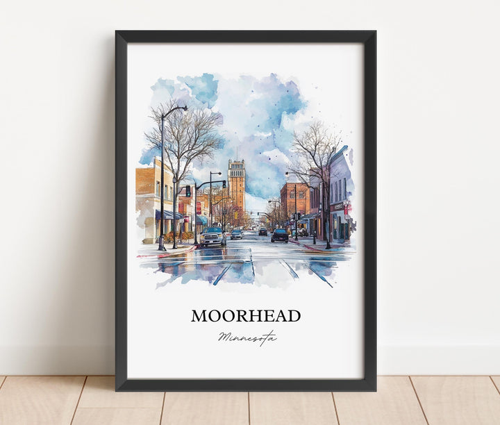 Moorhead, MN, USA – Watercolor Art Print