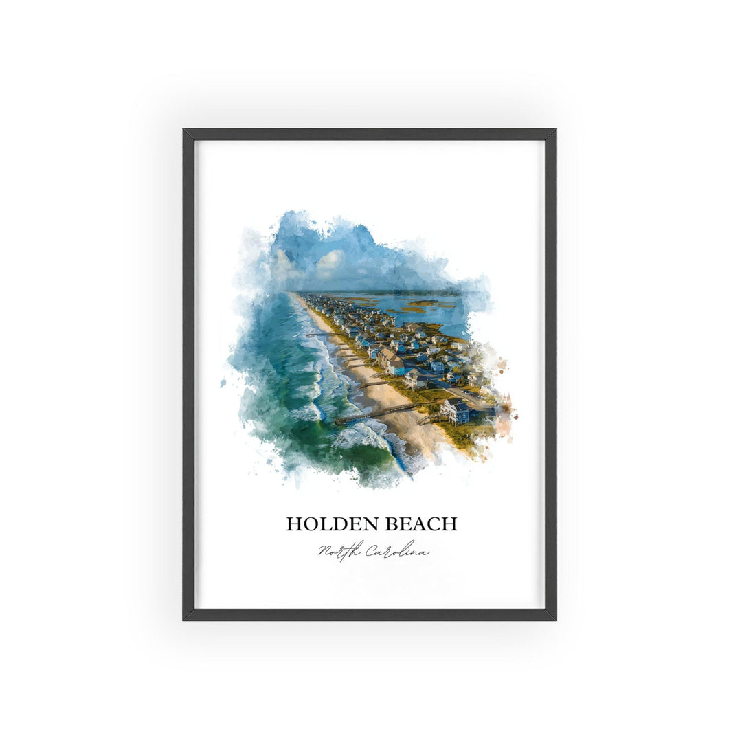 Holden Beach, North Carolina – Watercolor Art Print