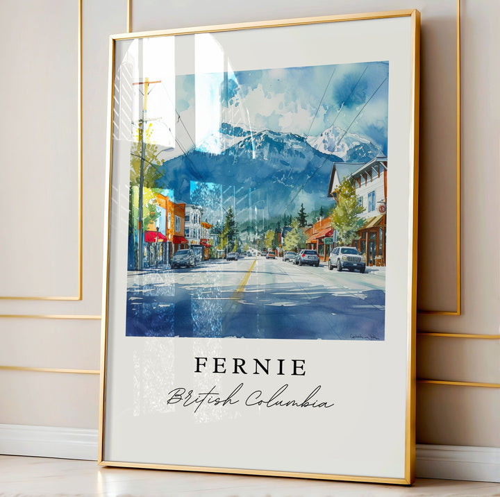 Fernie BC wall art - British Columbia, Fernie print, Fernie Canada Wedding gift, Birthday present, Custom Text, Perfect Gift