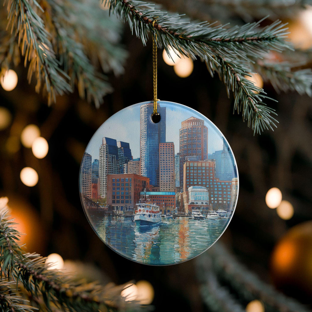 Boston MA Ornament: Unique Boston Souvenir, Boston MA Xmas Decor, and Authentic Boston Harbor Gift