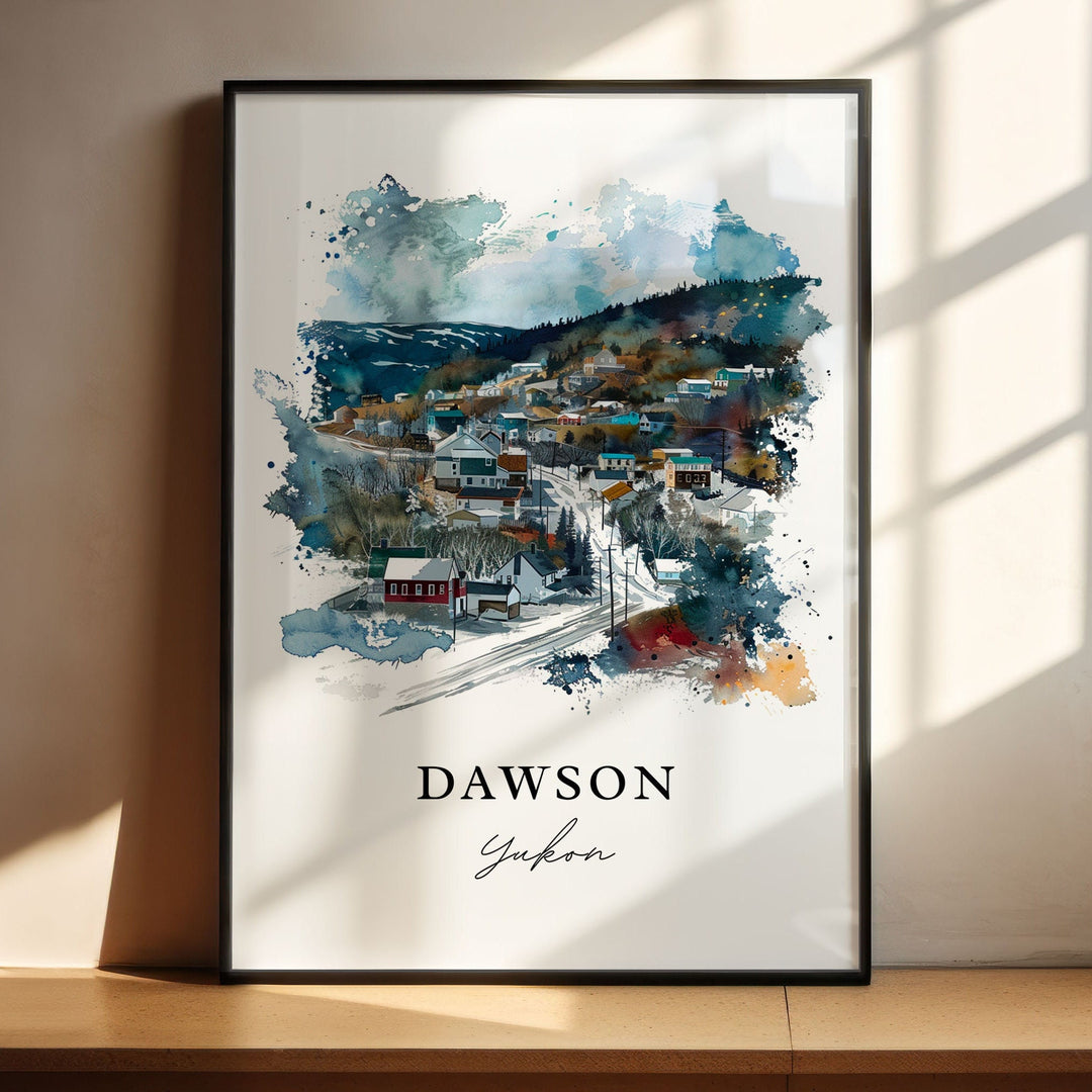 Dawson Canada Wall Art, Yukon Print, Dawson Watercolor, Dawson Canada Gift,