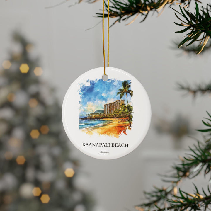 Kaanapali Beach Ornament: Unique Kaanapali Souvenir, Maui Xmas Decor, and Authentic Maui Hawaii Gift