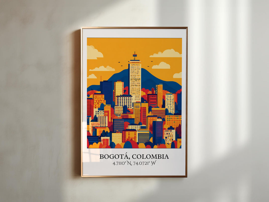 Bogotá Art, Bogotá Retro Travel Art, Bogotá Colombia Home Decor, Colombia Gift, Colombia Travel Art, Travel Prints, Housewarming Gift