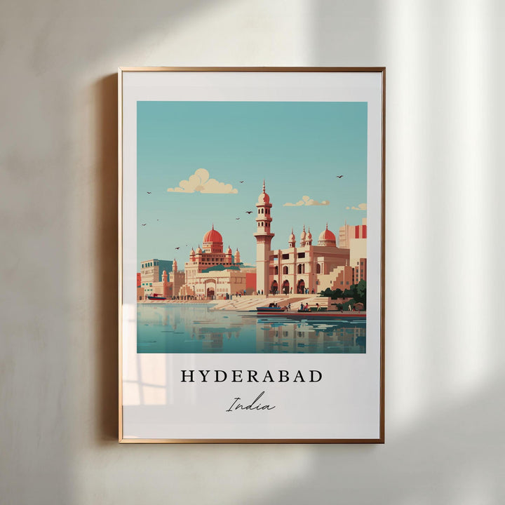 Hyderabad India modern wall art - India, Hyderabad poster, Hyderabad Wedding gift, Birthday present, Custom Text, Personalised Gift