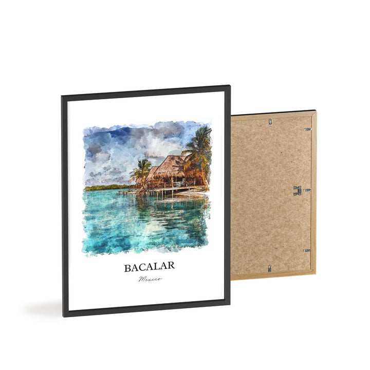 Bacalar Mexico Wall Art, Lake Bacalar Print, Mexico Watercolor Art, Bacalar Mexico Gift, Travel Print, Travel Poster, Housewarming Gift