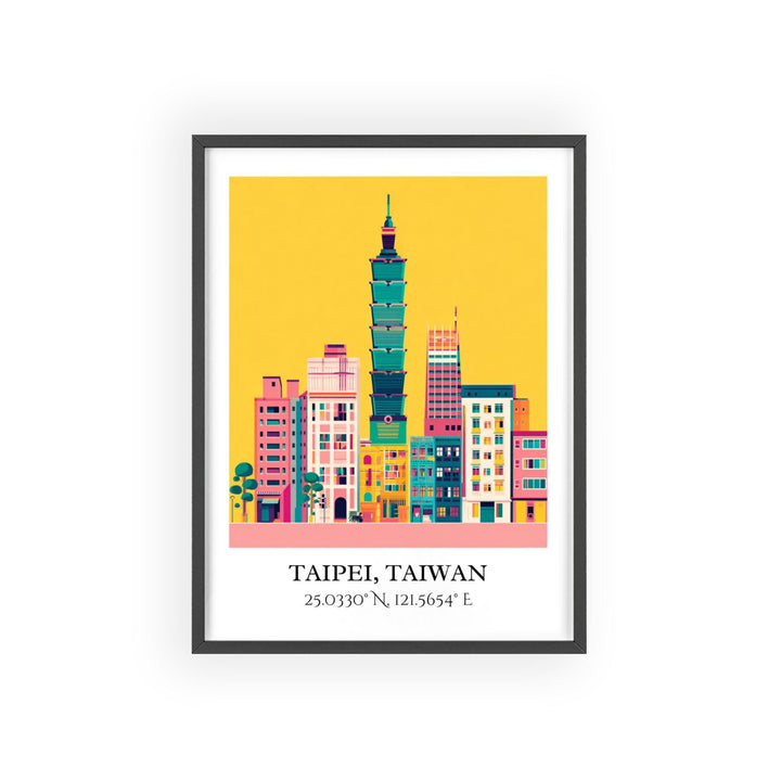 Taipei Art, Taipei Retro Travel Art, Taipei Home Decor, Taipei Taiwan Gift, Taiwan Travel Art, Travel Prints, Housewarming Gift