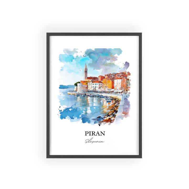 Piran Slovenia Wall Art, Piran Print, Slovenia Watercolor Art, Piran Slovenia Gift, Travel Print, Travel Poster, Housewarming Gift