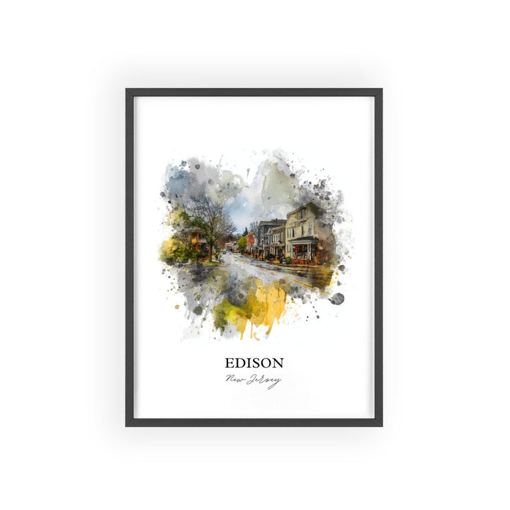Edison, New Jersey, USA – Watercolor Art Print