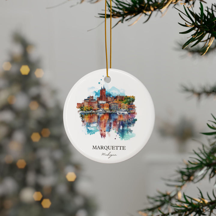Marquette Ornament: Unique Marquette Michigan Souvenir, Marquette Xmas Decor, and Authentic Marquette Gift