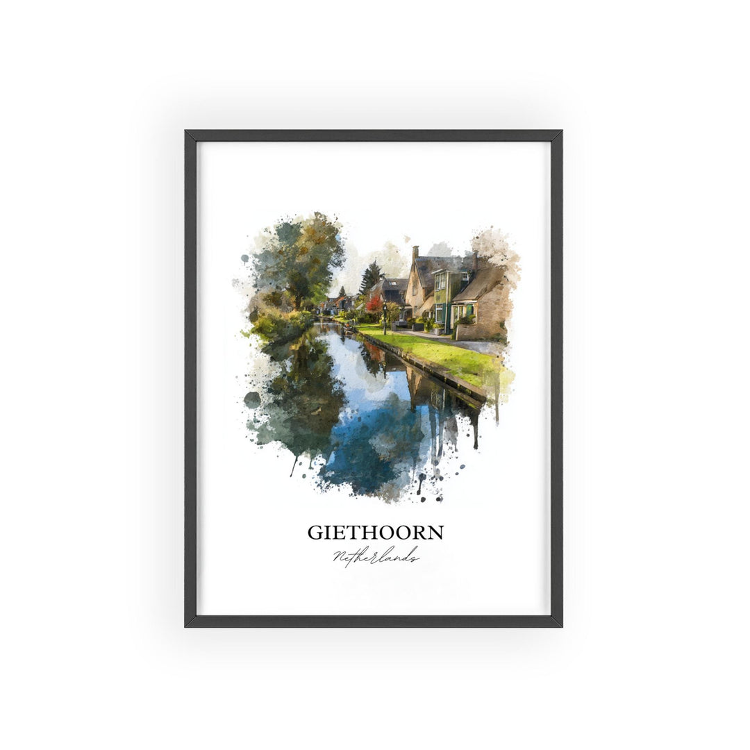 Giethoorn, Netherlands – Watercolor Art Print